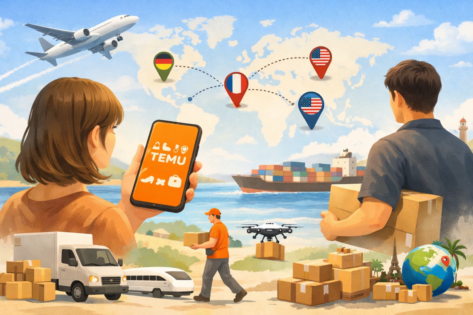 Internationale Versandoptionen von Temu im Überblick