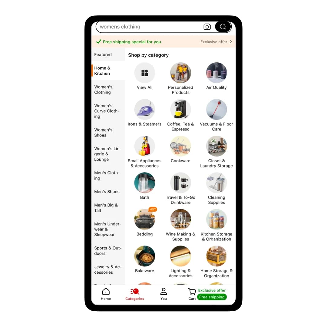 Mode und Accessoires als zentrale Säule beliebter Kategorien auf Temu