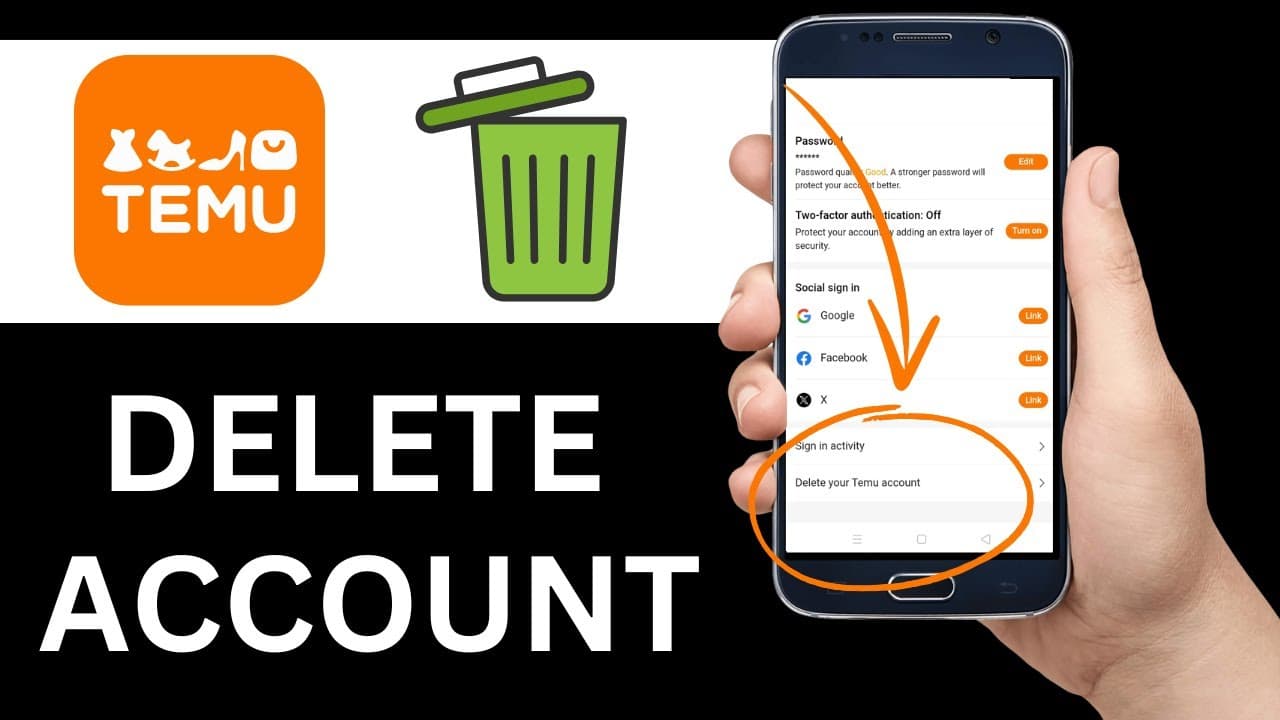 Temu-Konto löschen direkt in der App