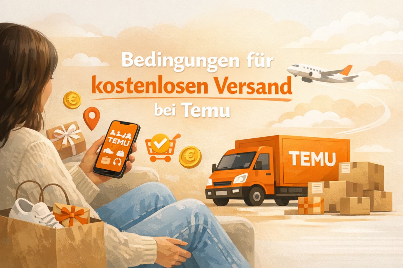 Bedingungen für kostenlosen Versand bei Temu